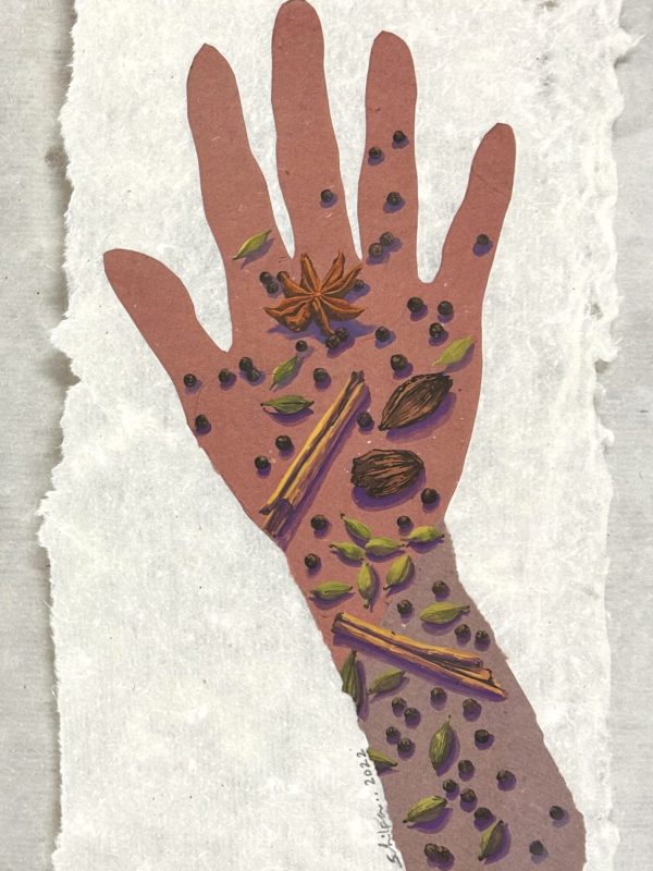 Gouache on handmade paper, 18 x 28 cm